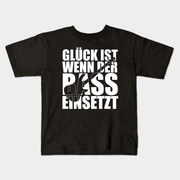GLÜCK IST WENN DER BASS EINSETZT funny bassist gift Kids T-Shirt by star trek fanart and more